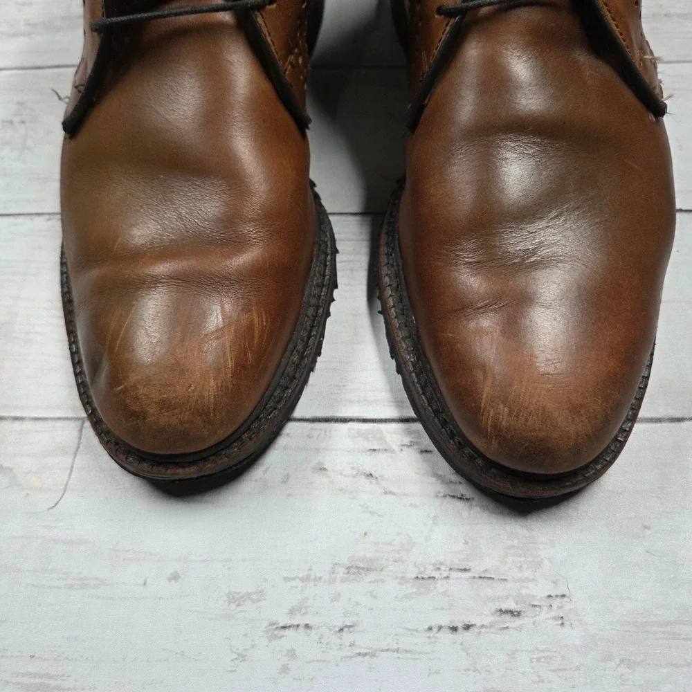 Allen‎ Edmonds Bellevue Chukka Boots Mens 9 B Brown Leather Brogue USA
